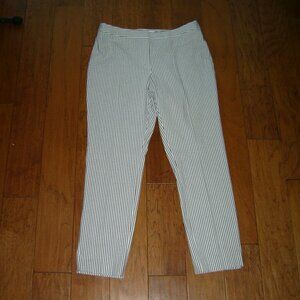 Calvin Klein Grey Pinstriped Seersucker Pants, Size 12 (10)